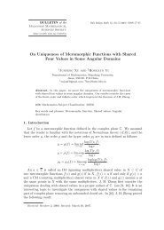 On Uniqueness of Meromorphic Functions with Shared Four Values ...