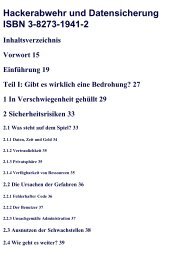 Hackerabwehr und Datensicherung ISBN 3-8273-1941-2
