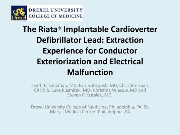 The Riata® Implantable Cardioverter Defibrillator Lead: Extraction ...