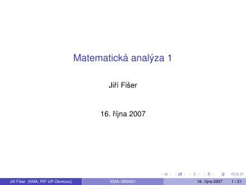 Matematická analýza 1