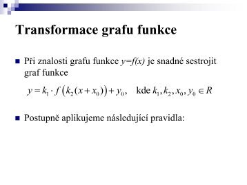 Transformace grafu funkce.