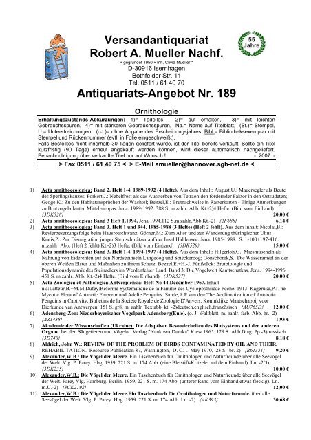 Versandantiquariat Robert A. Mueller Nachf ... - Antikbuch24