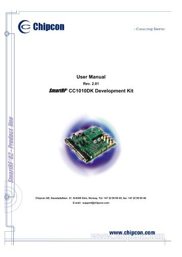 Chipcon CC1010 Development Kit User's Guide (pdf)