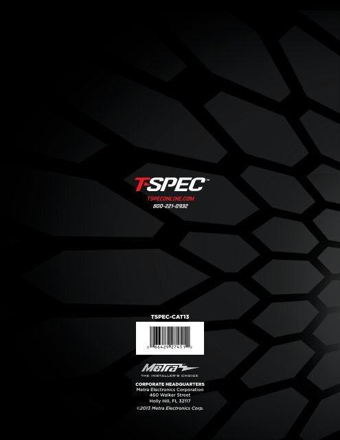 2013 T-SPEC Catalog - Metra Electronics
