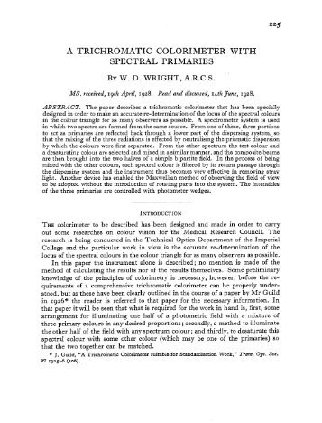 a trichromatic colorimeter with spectral primaries - InfoCom