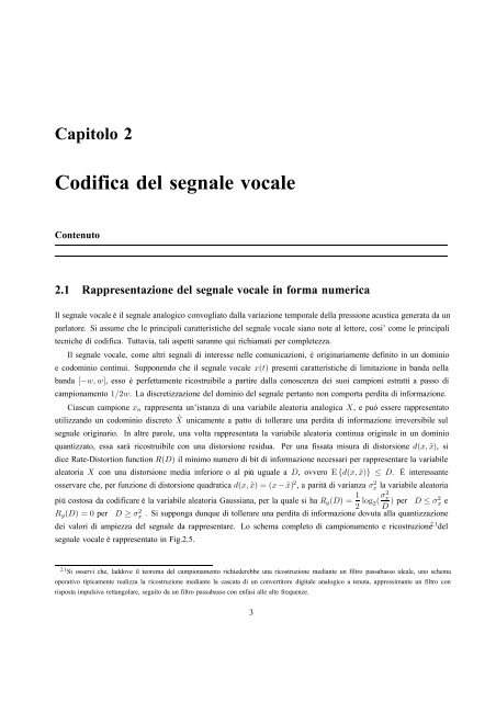 Capitolo 2 Codifica del segnale vocale - InfoCom