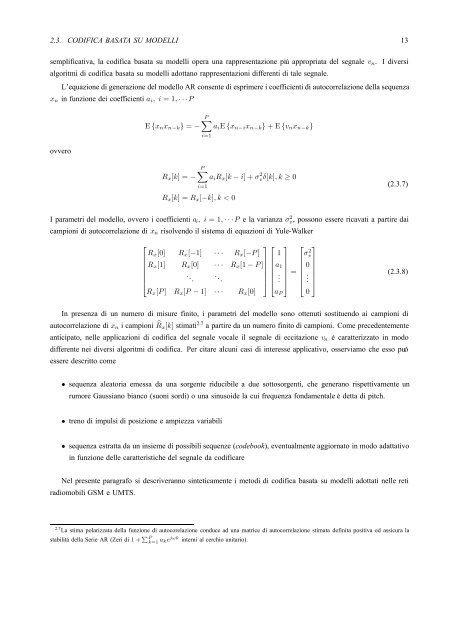 Capitolo 2 Codifica del segnale vocale - InfoCom