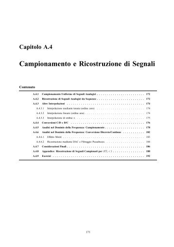 Capitolo A.4 Campionamento e Ricostruzione di Segnali - InfoCom