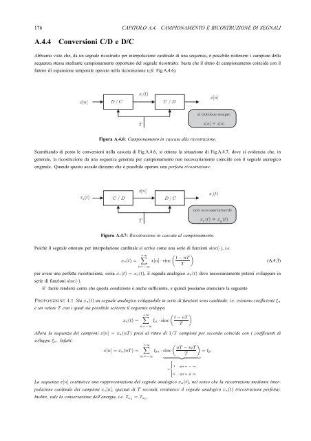 Capitolo A.4 Campionamento e Ricostruzione di Segnali - InfoCom