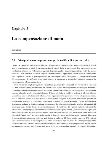 Capitolo 5 La compensazione di moto - InfoCom