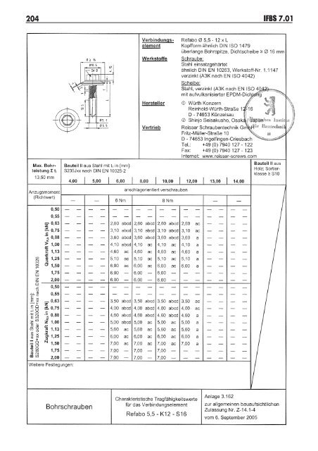 Reisser bauaufsichtliche Zulassung Z.14.1-4 - 1aSchrauben.de