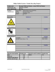 Philips Medical Systems / Product Recycling Passport