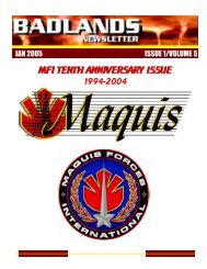 O - The Badlands Newsletter - Maquis Forces International