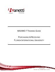 Maximo 7 Purchasing and Receiving - FIU Facilities Management ...