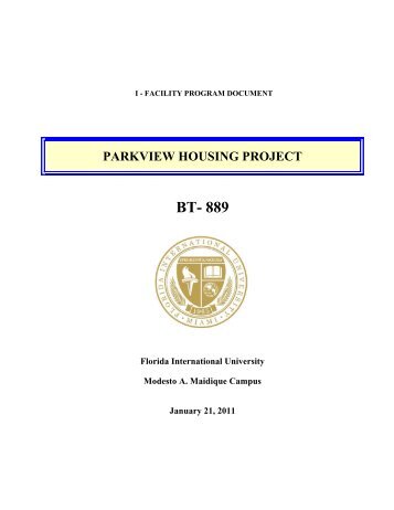 parkview housing project - FIU Facilities Management - Florida ...