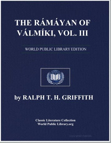 THE RÁMÁYAN OF VÁLMÍKI, VOL. III - Gujarat Knowledge Centre