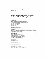 A Critical Analysis of Patient Safety Practices - Medical and Public ...