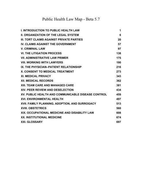 Public Health Law Map - Beta 5 - Medical and Public Health Law Site