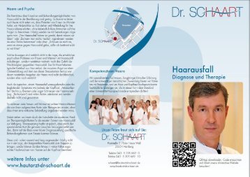 Flyer Haarausfall Diagnose und Therapie - Hautarzt Dr. Schaart