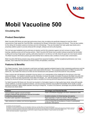 Mobil Vacuoline 500 Series (PDF) - Media Zona - My Paper