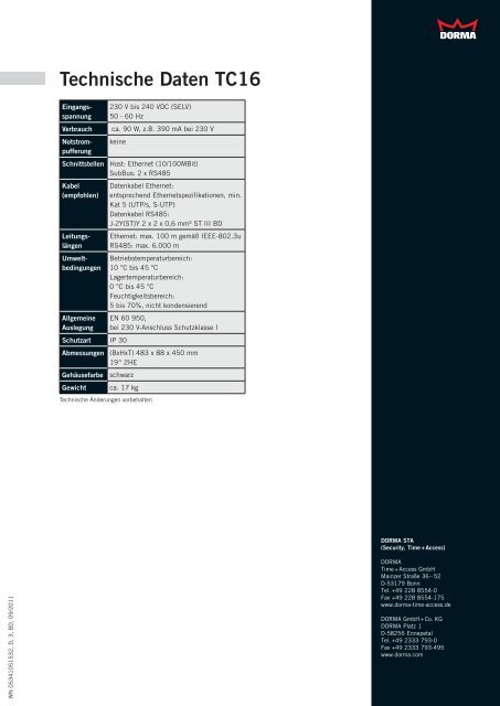 D-TC 16-neu.indd - Dorma