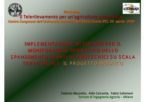 implementazione di sistemi per il monitoraggio operativo dello ...