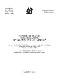 esperienze di avvio degli organismi di vigilanza ex d.lgs n. 231/2001