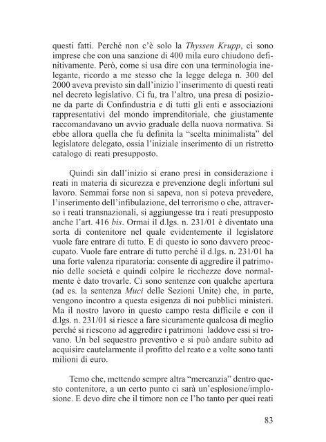 esperienze di avvio degli organismi di vigilanza ex d.lgs n. 231/2001