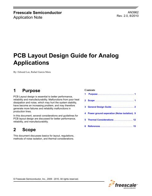 AN3962, PCB Layout Design for Analog Applications