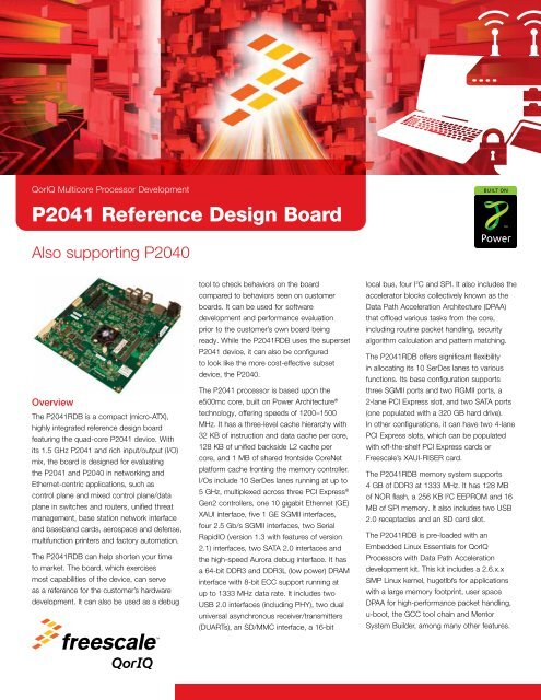 P2041 Reference Design Board - Freescale Semiconductor