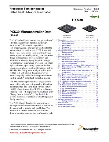 PXS30 Microcontroller Data Sheet - Freescale Semiconductor