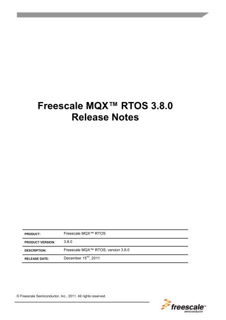 freescale mqx rtos