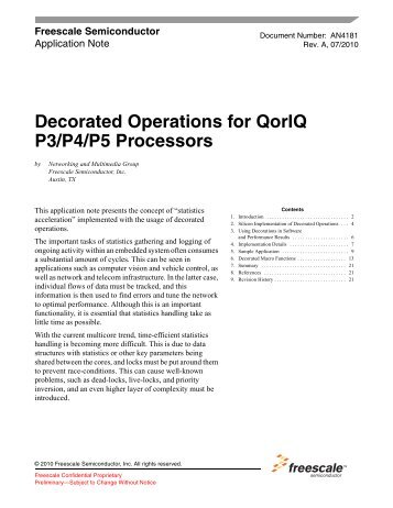 Decorated Operations for QorIQ P3/P4/P5 Processors - Freescale ...