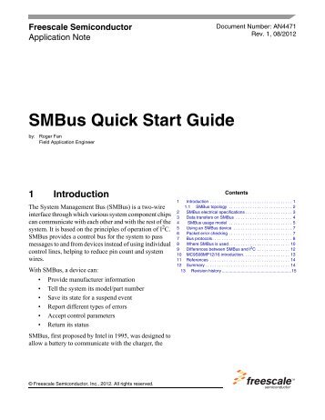 SMBus Quick Start Guide - Freescale Semiconductor