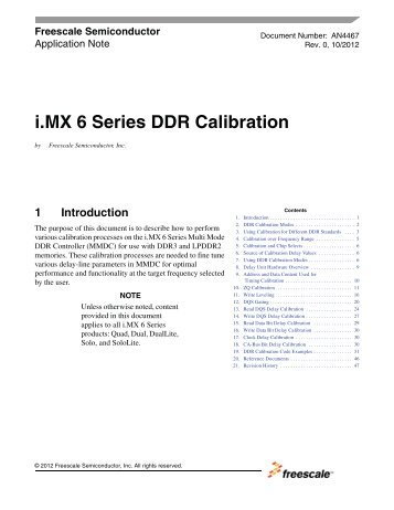 i.MX 6 Series DDR Calibration - Freescale Semiconductor