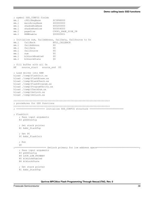 AN4365, Qorivva MPC56xx Flash Programming Through Nexus/JTAG