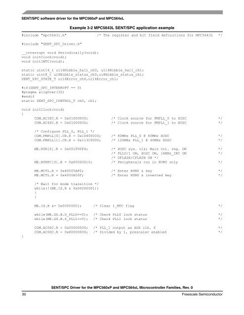 SENT/SPC Driver for the MPC560xP and MPC564xL Microcontroller ...