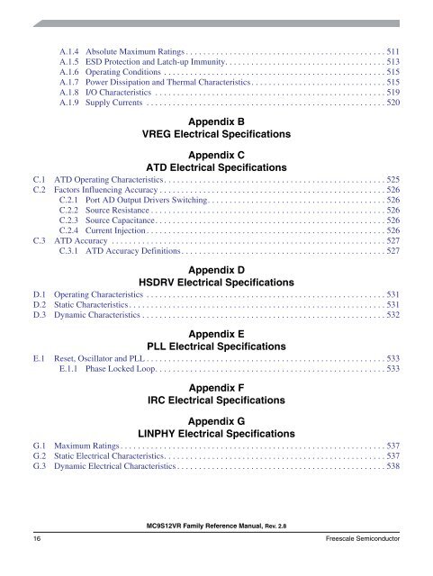 MC9S12VR-Family - Data Sheet - Freescale Semiconductor