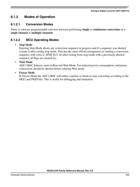 MC9S12VR-Family - Data Sheet - Freescale Semiconductor