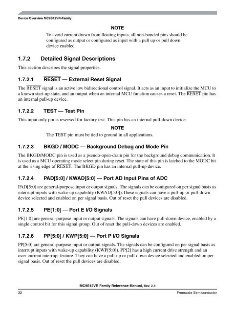 MC9S12VR-Family - Data Sheet - Freescale Semiconductor