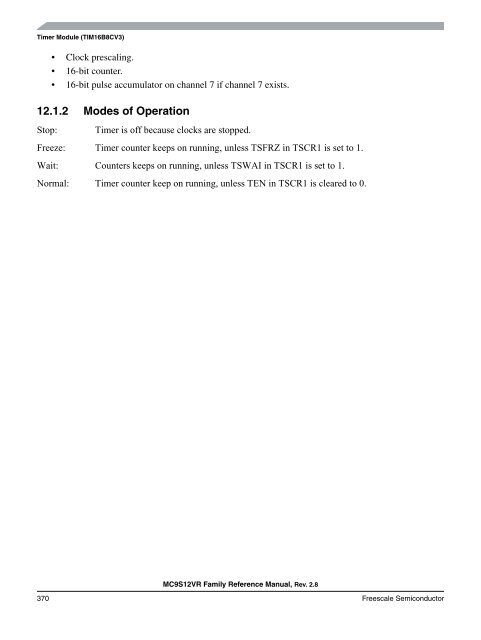 MC9S12VR-Family - Data Sheet - Freescale Semiconductor