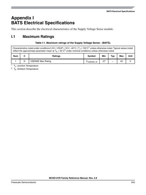 MC9S12VR-Family - Data Sheet - Freescale Semiconductor