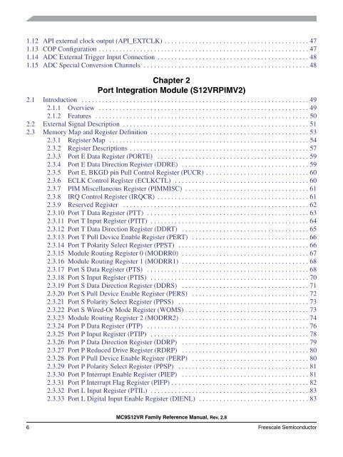 MC9S12VR-Family - Data Sheet - Freescale Semiconductor