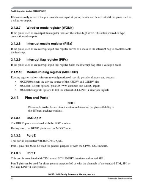 MC9S12VR-Family - Data Sheet - Freescale Semiconductor