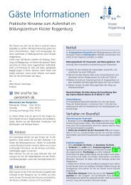 unsere Gästeinformation - Kloster Roggenburg