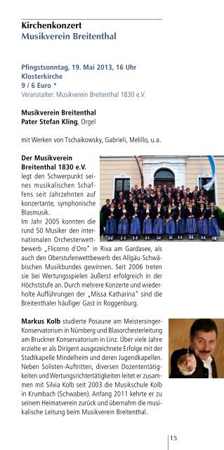 Programmheft zum Roggenburger Sommer 2013 - Kloster ...