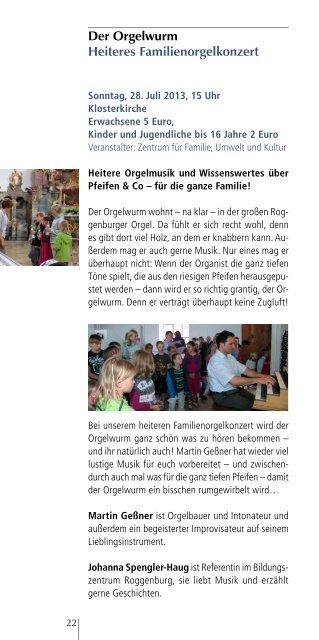 Programmheft zum Roggenburger Sommer 2013 - Kloster ...