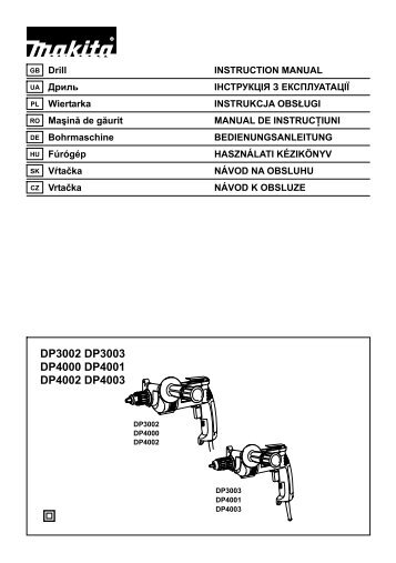 DP3002 DP3003 DP4000 DP4001 DP4002 DP4003 - Makita