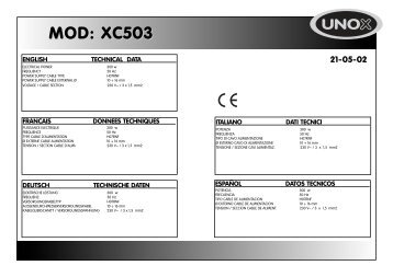 dati tecnici XC503 21-05-02