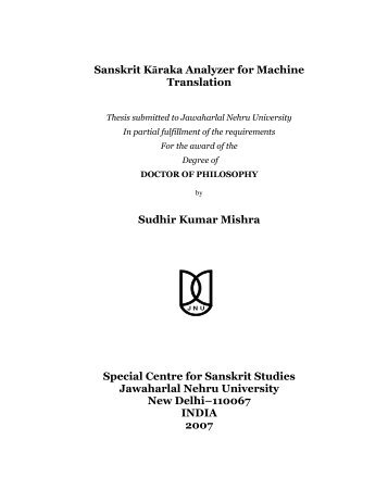 Sanskrit karaka analyzer for Machine Translation - Computational ...
